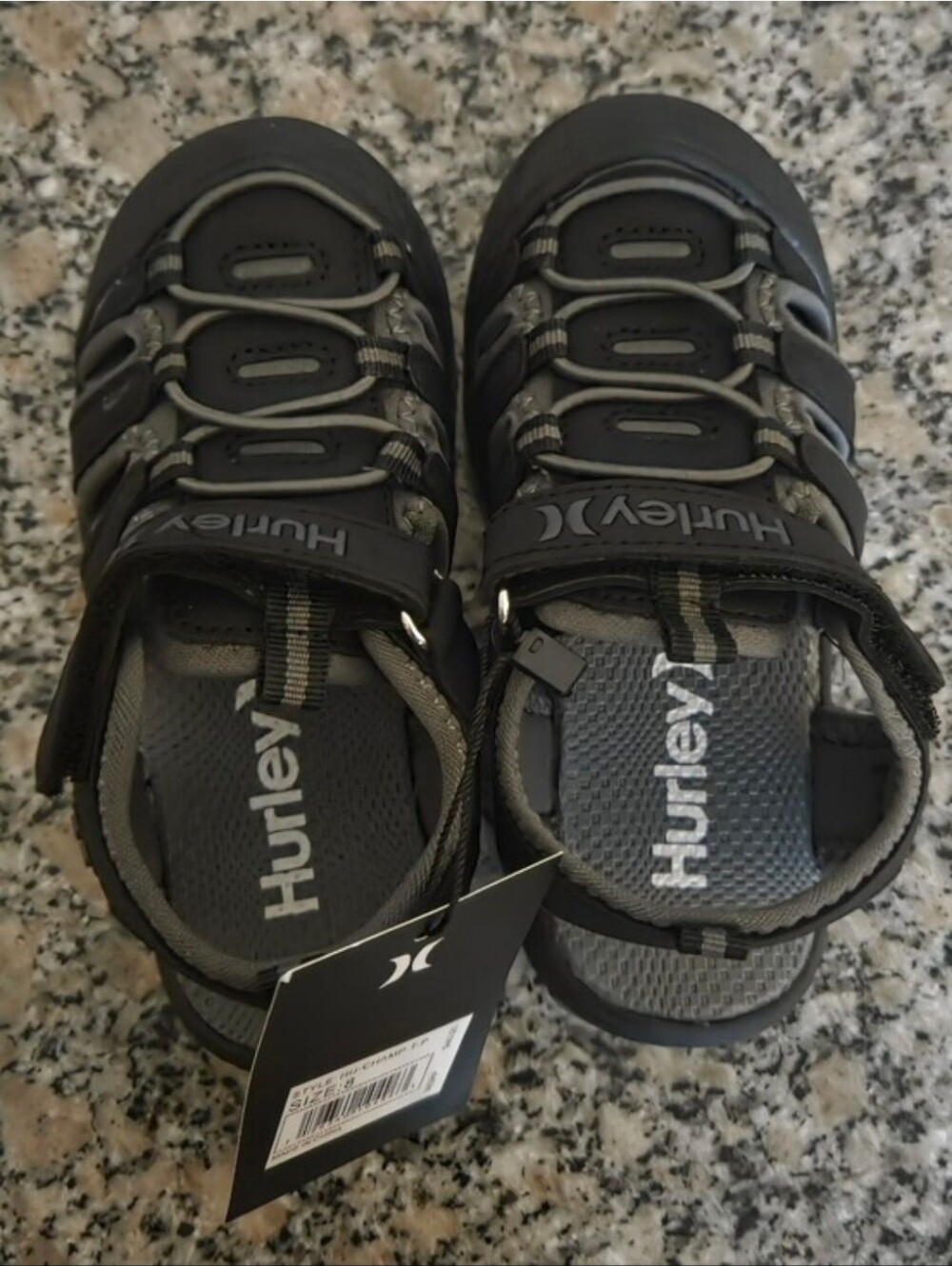 Hurley Toddler Boys' Gray Open-Back Sport Sandals